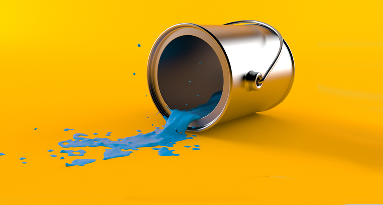 Can of spilled paint