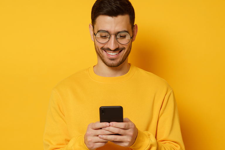 Man looking at phone