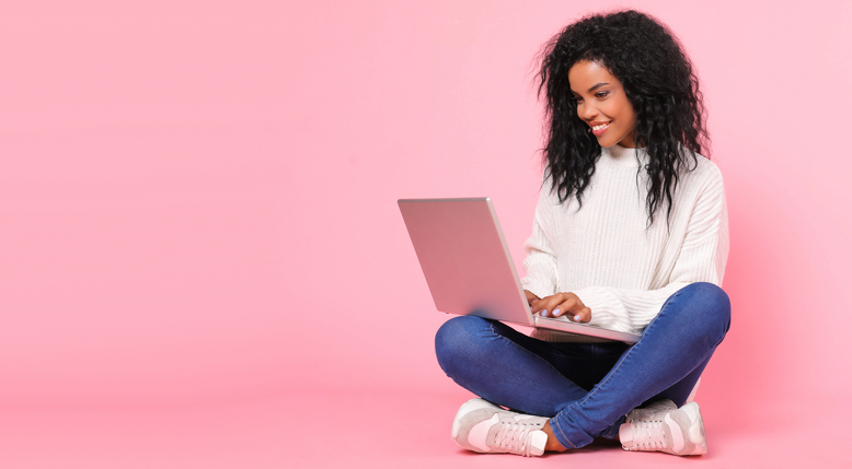 Woman on a laptop