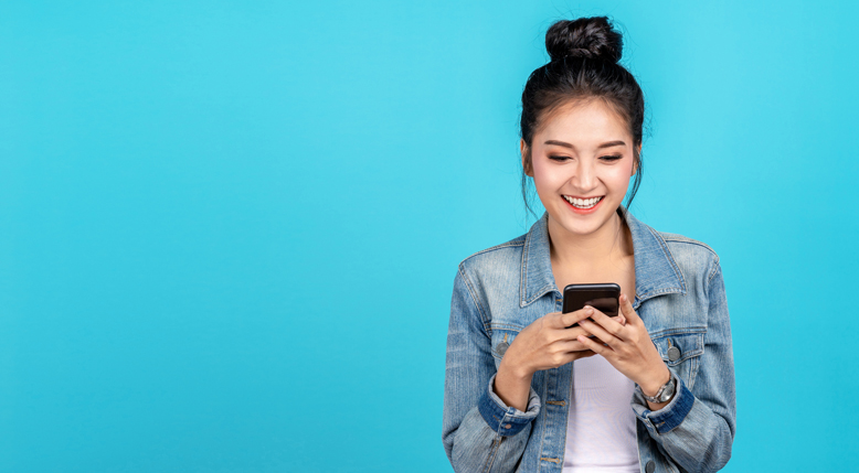 Woman looking at phone